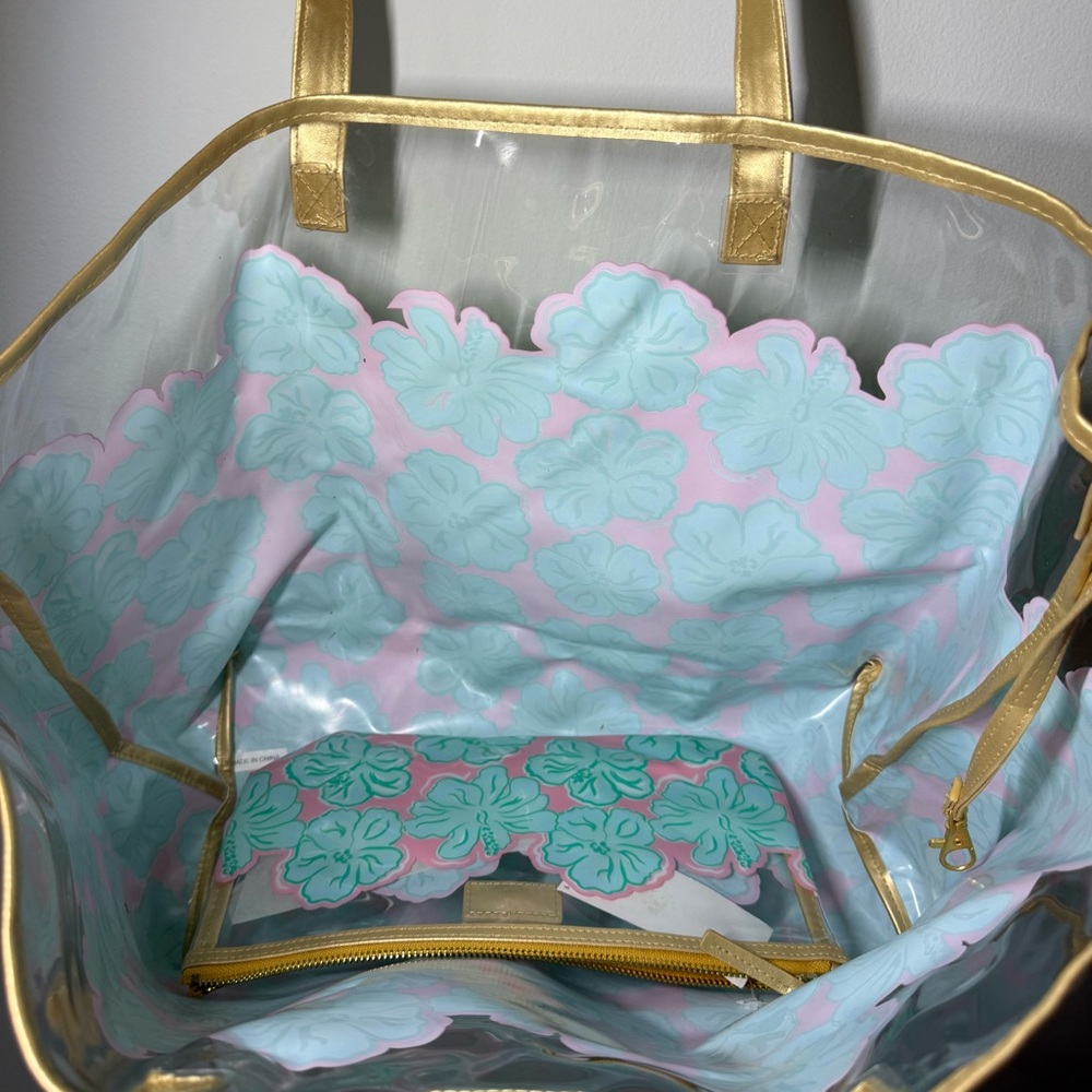 Simply Southern Hibiscus Brush Waterproof Beach Tote Bag - Picture 3 of 5